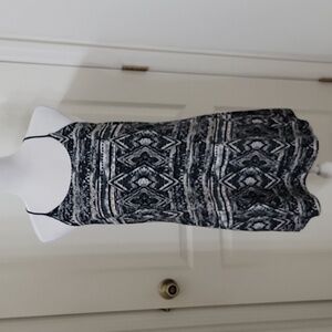 Tobey Grey Size S Black & White Patterned Racerback Tank Dress, Gently Used Cond